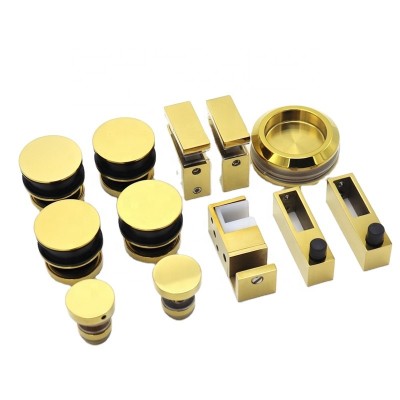 CRL hot sale brushed brass shower glass sliding door fitting hardware